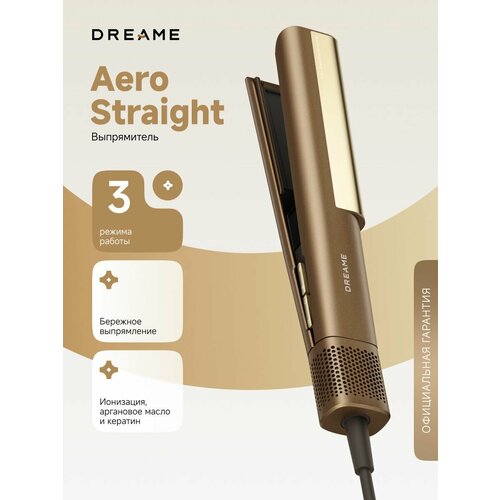 фото Выпрямитель dreame aero straight 1600 вт, 110000 об/мин, покрытие кератином, функция ионизации, покрытие аргановым маслом, система ntc, автоотключение