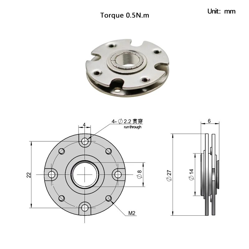 Двухосевой шарнир демпфирующий, Torque 0.5N. m