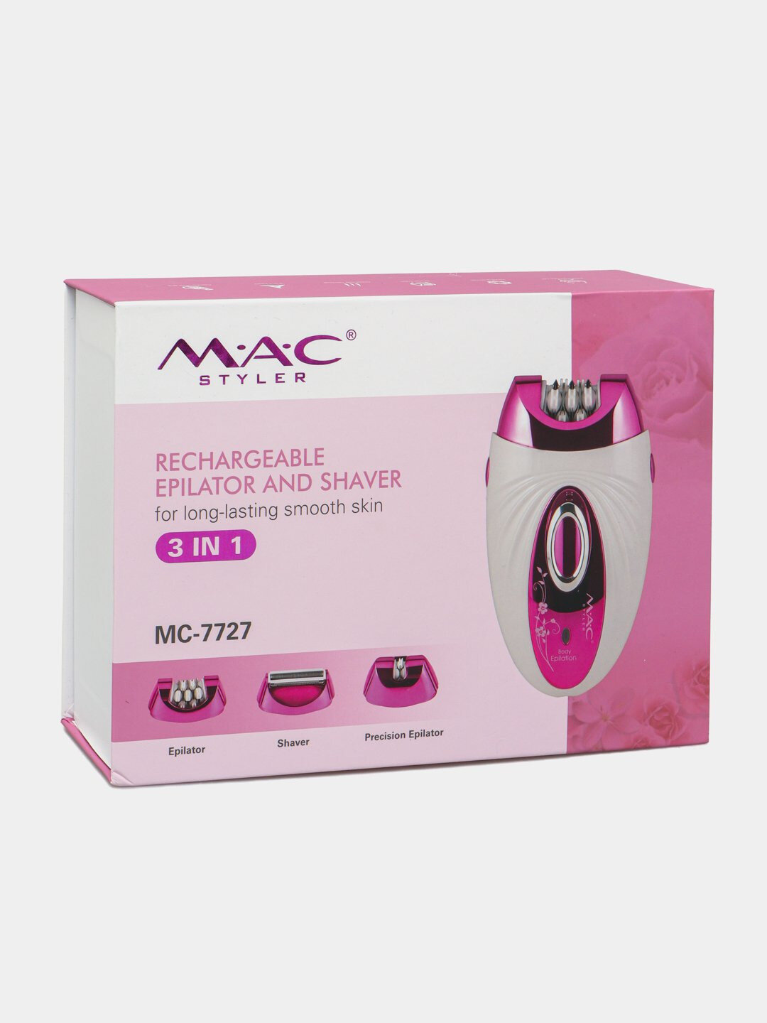 Эпилятор и бритва MAC Styler MC-7727 3 в 1, перезаряжаемая машинка для стрижки волос для женщин.