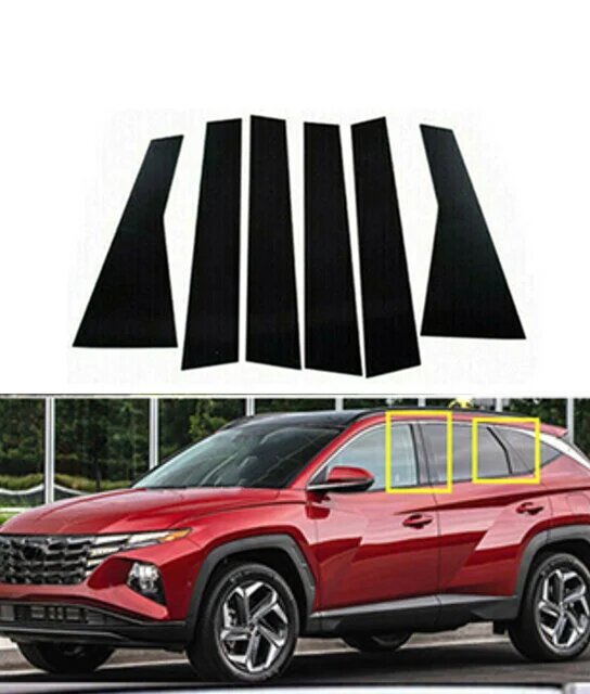 Глянцевые черные стойки, подходят для Hyundai Tucson NX4 2022-2023, наклейки на автомобильные двери и окна, отделка крышки, автомобильные аксессуары.
