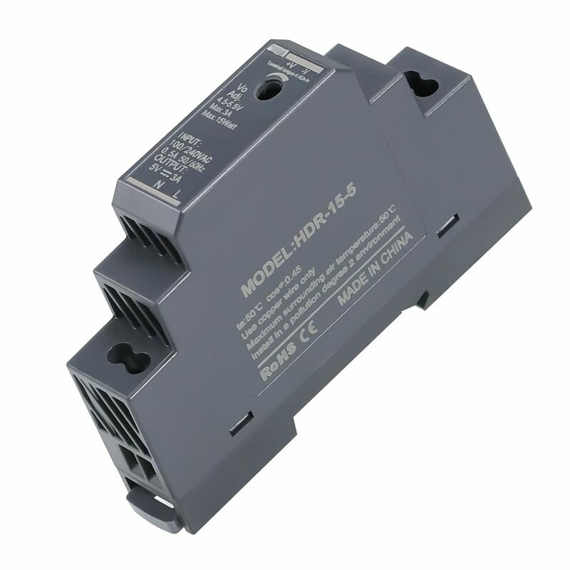 5 В DC 3A 15 Вт DIN RAIL TRANFRENST FIRCENTERSE 100-240V AC 50/60 Гц Вход Для Домашней Промышленной Автоматизации