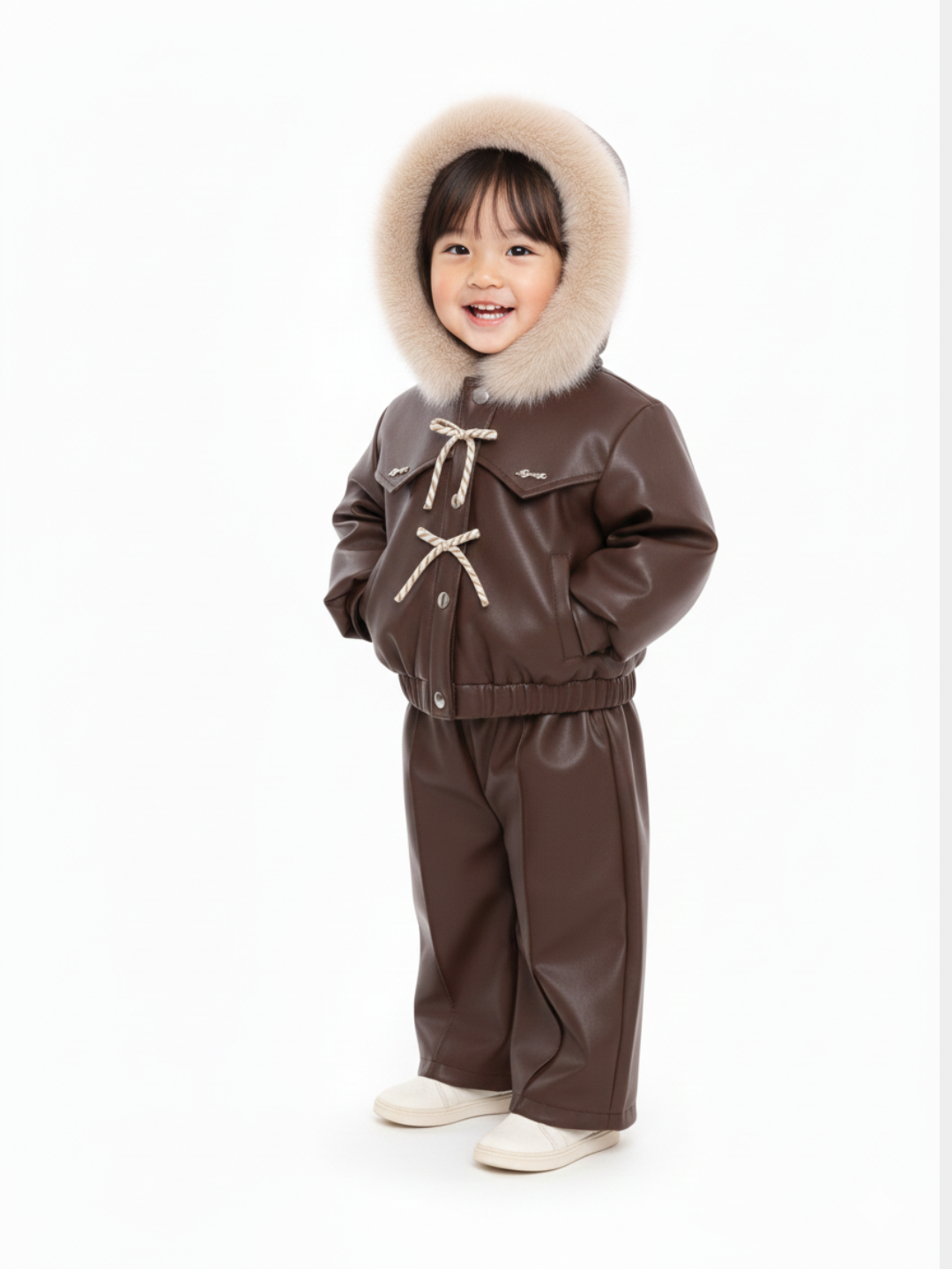 Школьный пиджак  двойка, размер 100,110, кофейный — фото 1