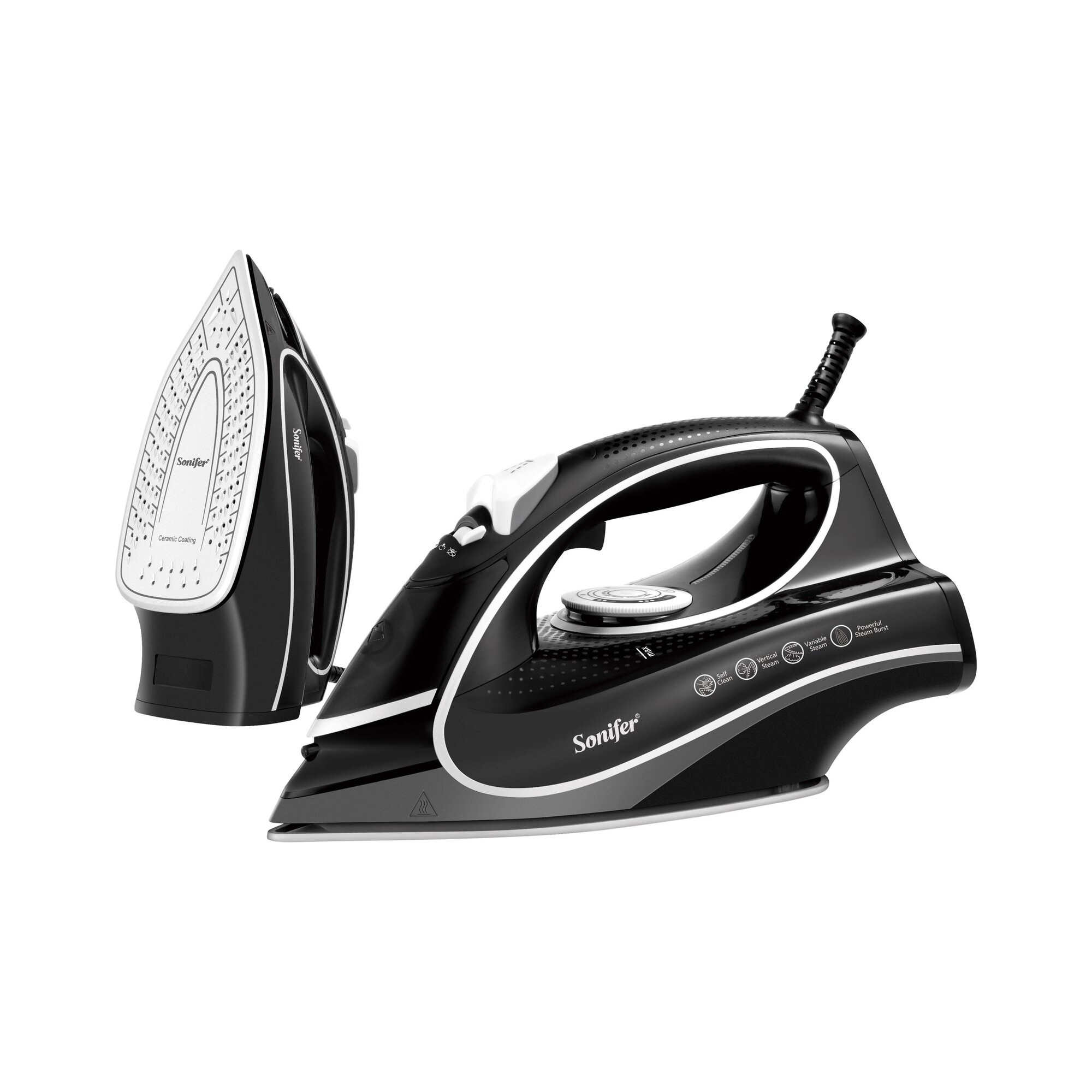 Утюг Sonifer SF-9114, керамическая подошва, мощность 2400 Вт, объем резервуара 450 мл