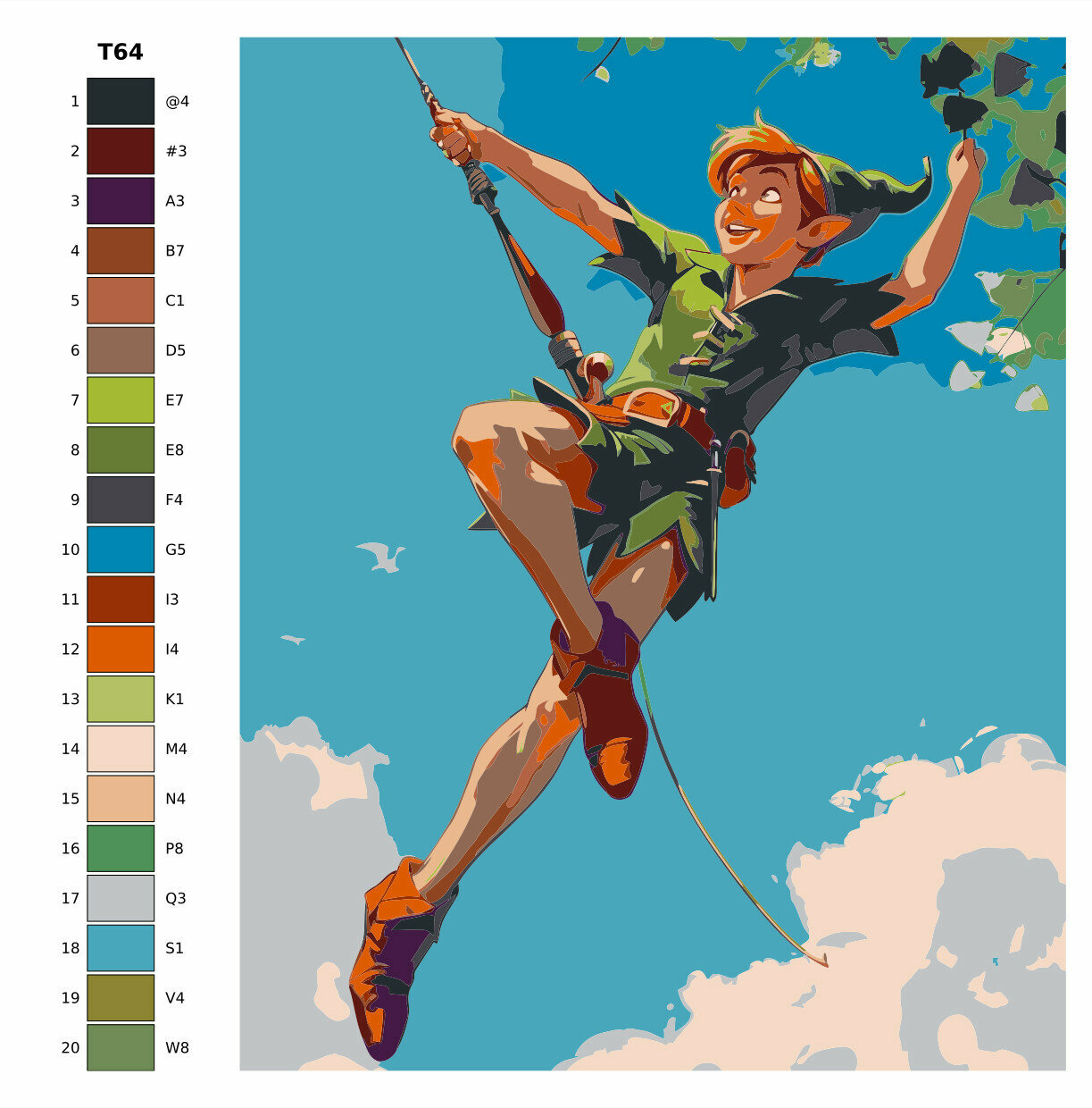 Картина по номерам Т64 "Питер Пэн улыбается", 60x80 см