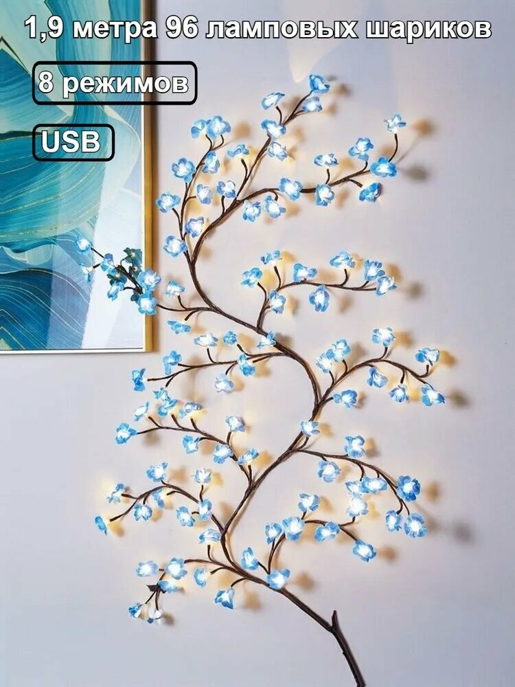 Электрогирлянда интерьерная Филаментная 96 ламп, питание От порта USB, 1 шт