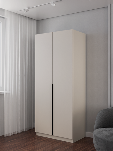 Изображение товара Шкаф распашной Орион| Корпус ЛДСП Кашемир| Фасад ЛДСП Кашемир| Ручка черная