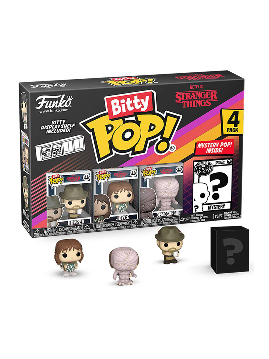 Набор фигурок Funko Bitty POP! Stranger Things: Hopper + Joyce + Demogorgon + Mystery (1 of 4)