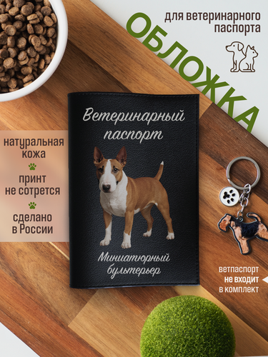 Изображение товара Обложка на ветеринарный паспорт для собак с принтом Миниатюрный бультерьер