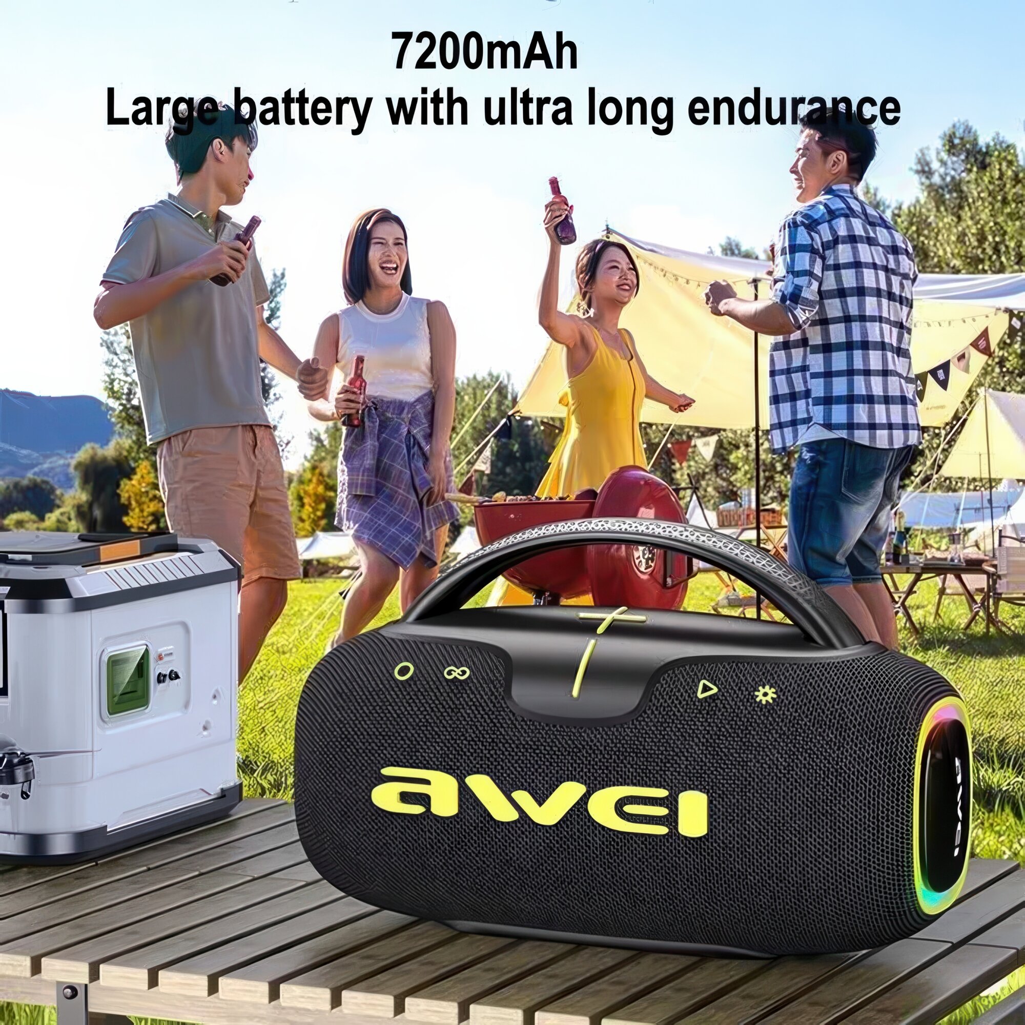 Портативная Bluetooth-колонка Awei KA28, 50 Вт, Bluetooth 5.3, 7200 мА·ч, IPX5, Type-C, AUX, USB, TF — фото 1