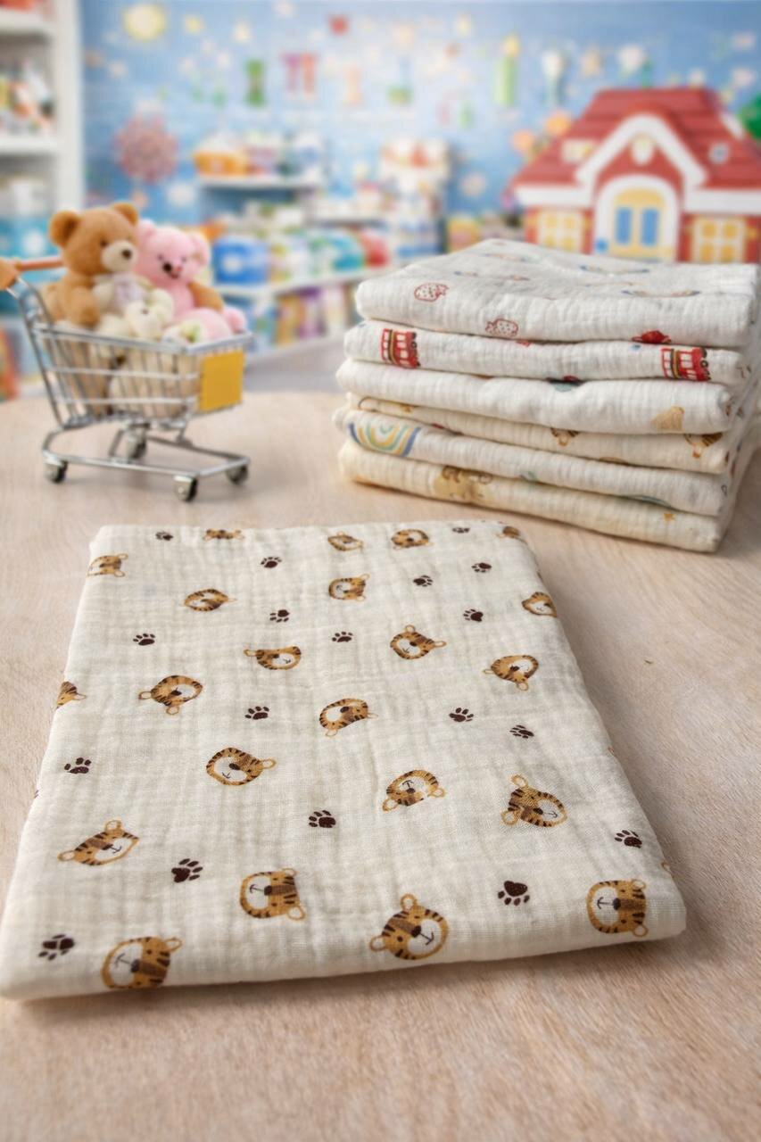 Муслиновая пеленка для младенцев, 100х100см, хлопок, защита от перегрева