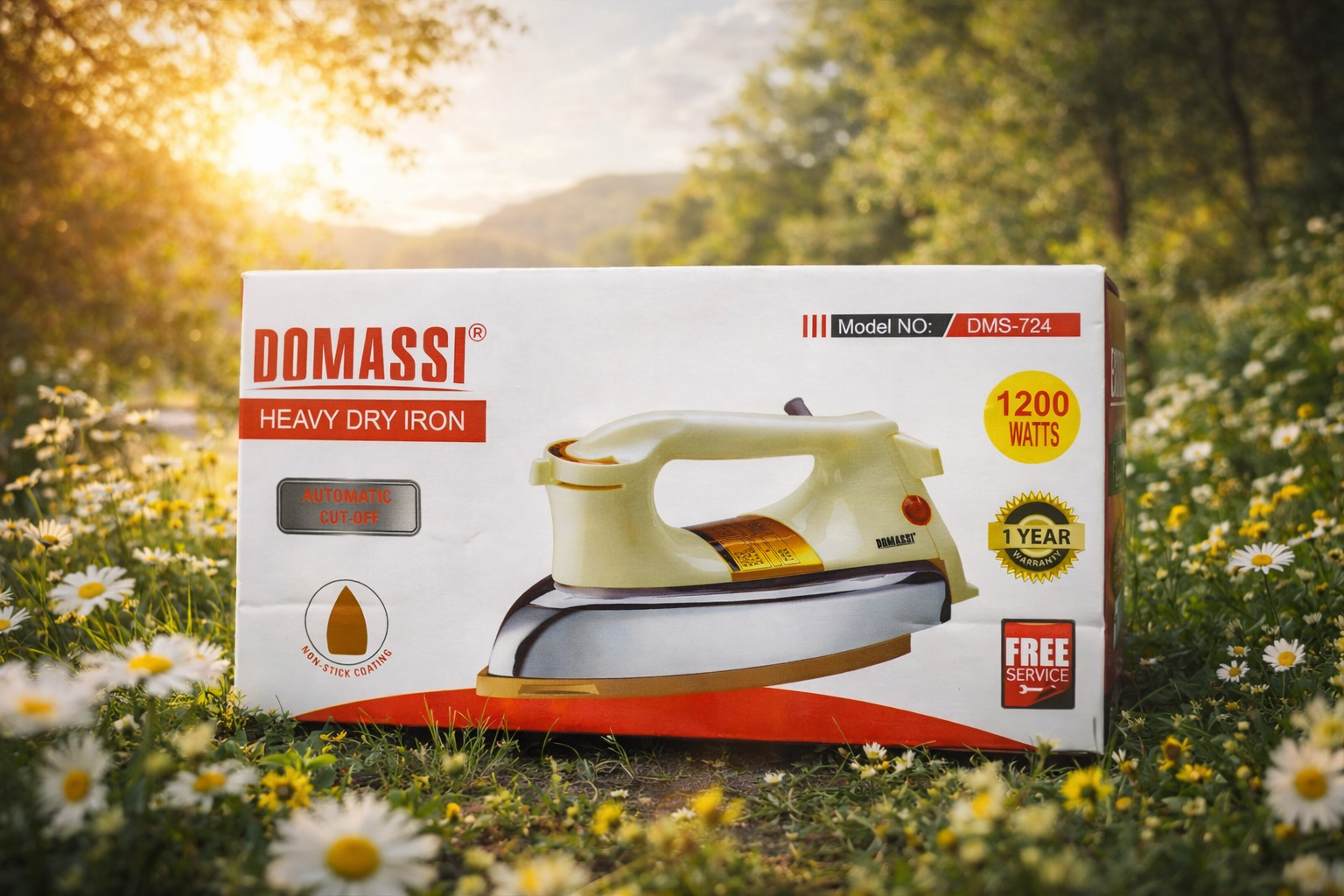 Утюг Domassi, 1200 Вт, превосходный классический дизайн, прочный корпус - Italian technologies