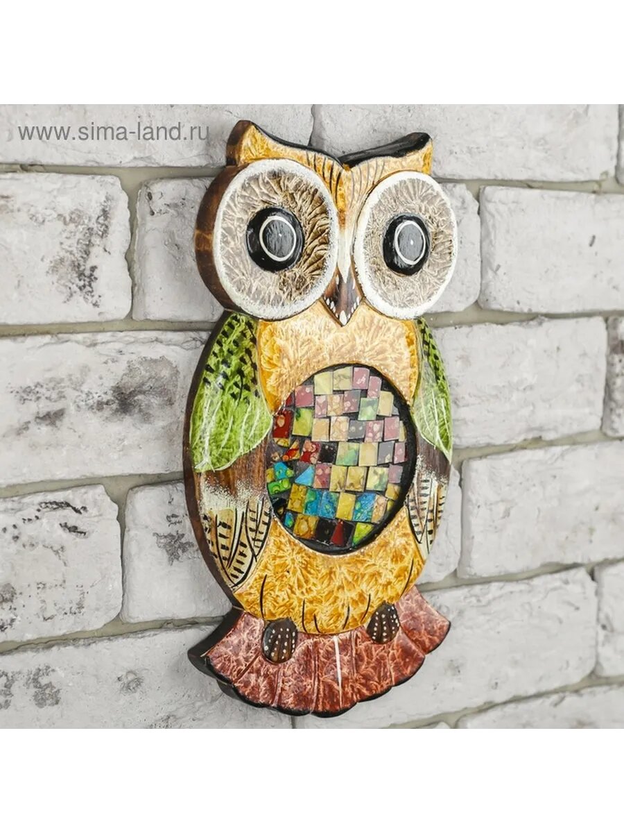 Элегантное настенное панно с совой и радугой