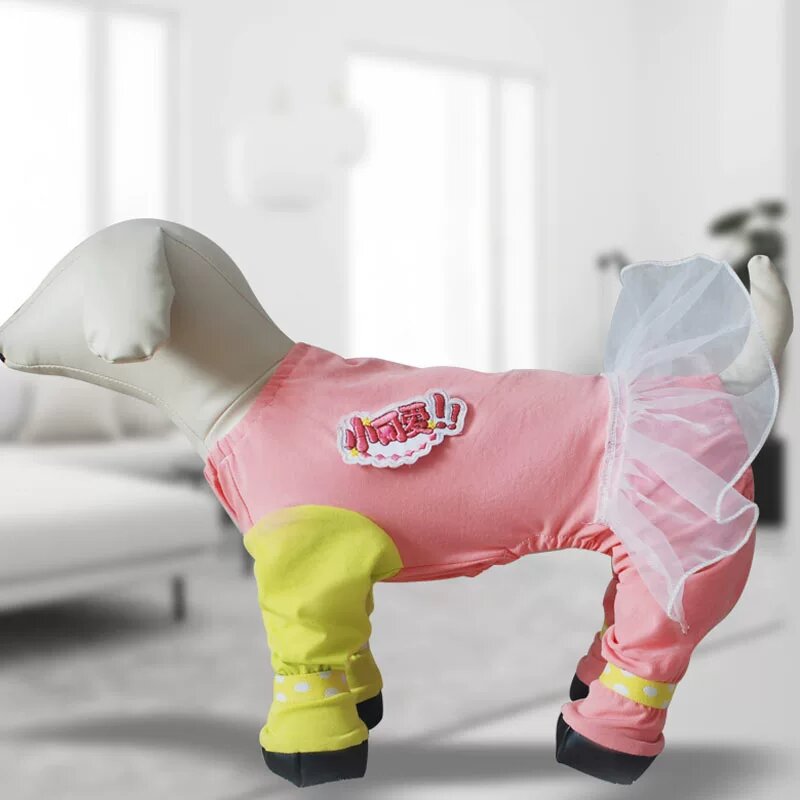 Розовый фон кружевная наружная модель S кофта для малых пород собак, длина спины 20 см