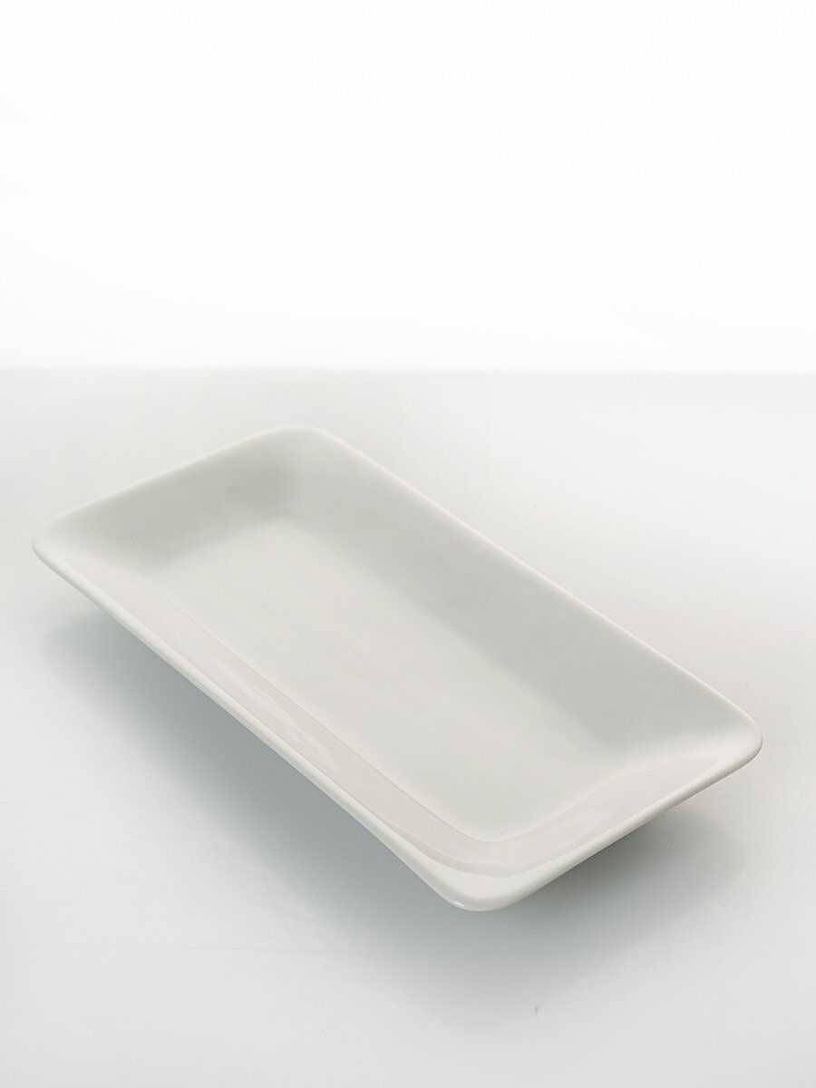 Блюдо фарфоровое для суши Добрушский фарфоровый завод белое 19,5х10,5 см. — фото 1