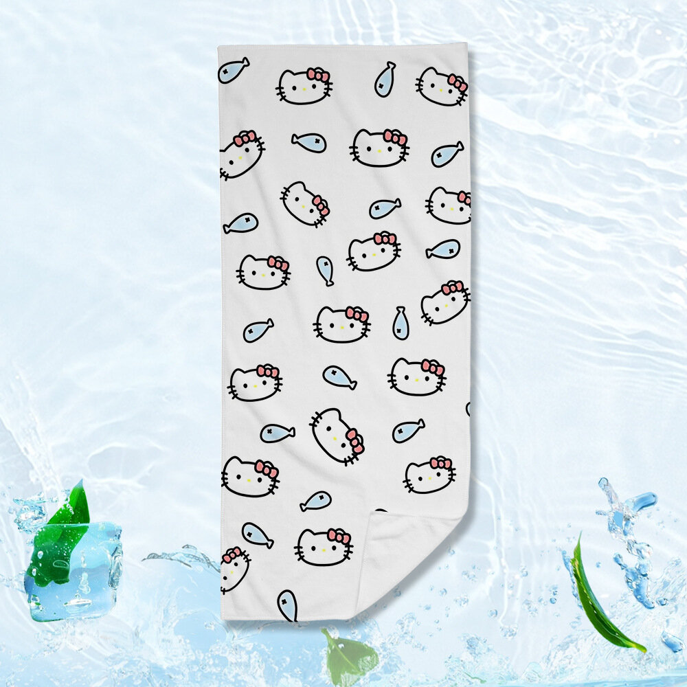 Hello Kitty абсорбирующее спортивное полотенце для женщин, 75x35 см, быстросохнущее с принтом, идеальное для фитнеса,