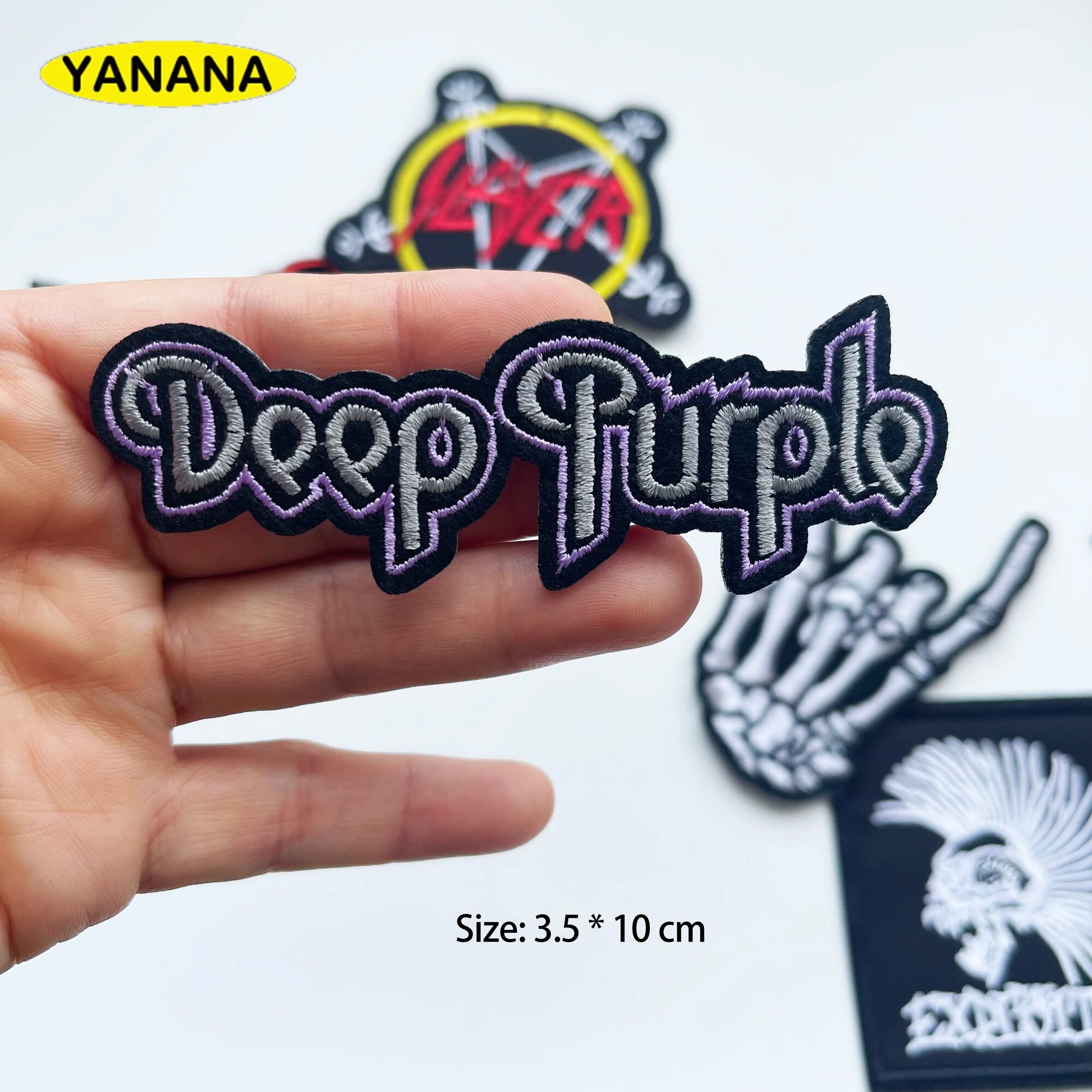 YANANA Нашивка Deep Purple, 3.5*10 см, Черный, 8