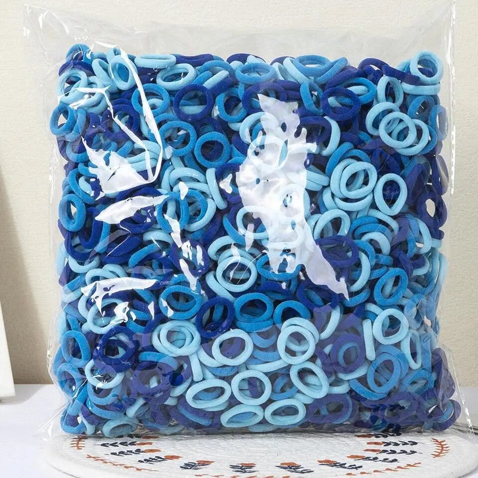 Резинки для волос из полиэстера и нейлона для девочек Синий, 300pcs, 11