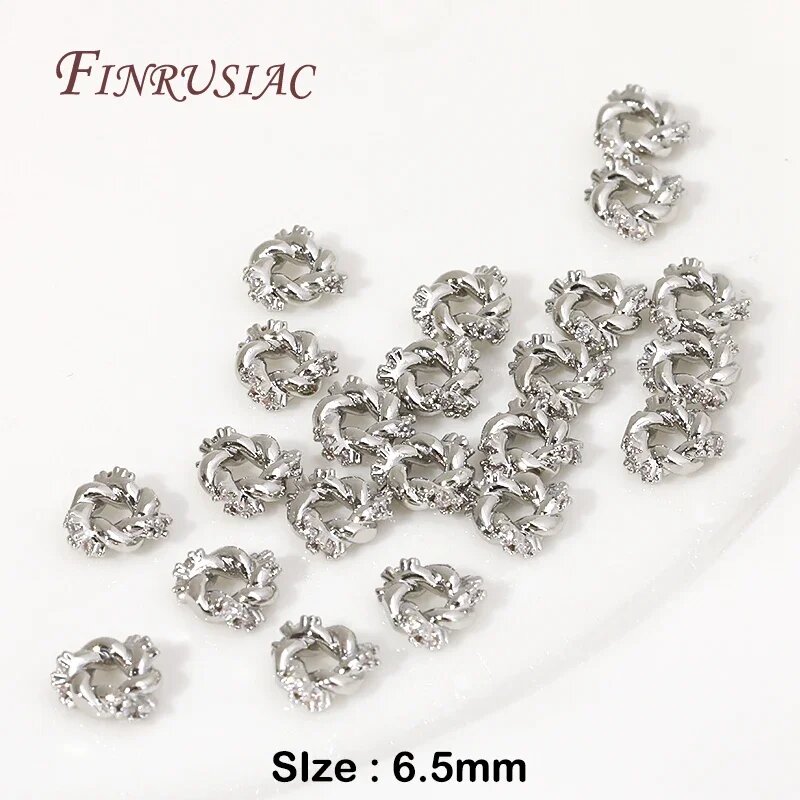 Бусины-разделители FINRUSIAC, 6.5 мм, серебряные, Rhodium Plated