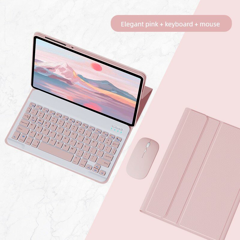 Чехол для iPad 10-го поколения 10,9 дюйма из полного силикона с магнитной клавиатурой, мышью и отсеком для стилуса,