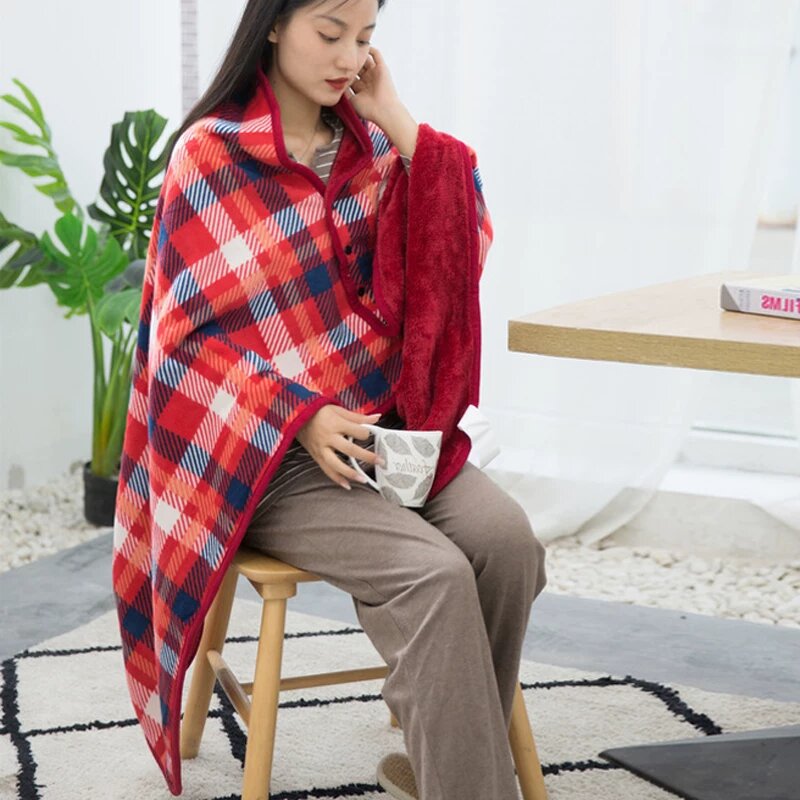 Зимнее одеяло-накидка для офисного сна, плед-шаль, универсальное одеяло для обеденного перерыва, автомобильное одеяло.