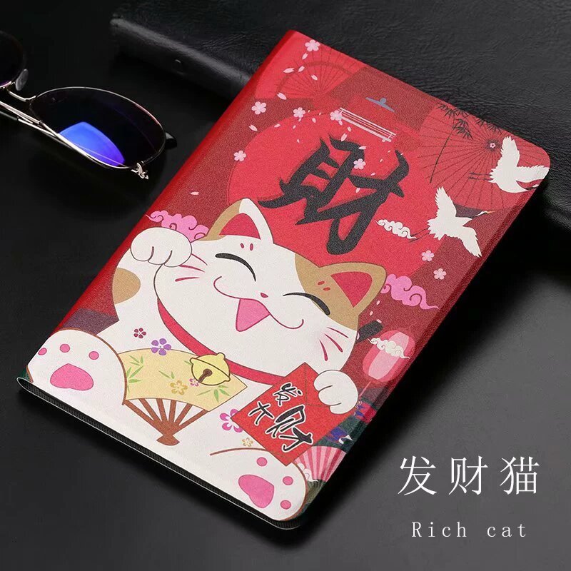 Защитный чехол для Huawei MatePad Pro 12.2 дюймов (2024) с рисунком кошелька-фортун-кота, противоударный и с