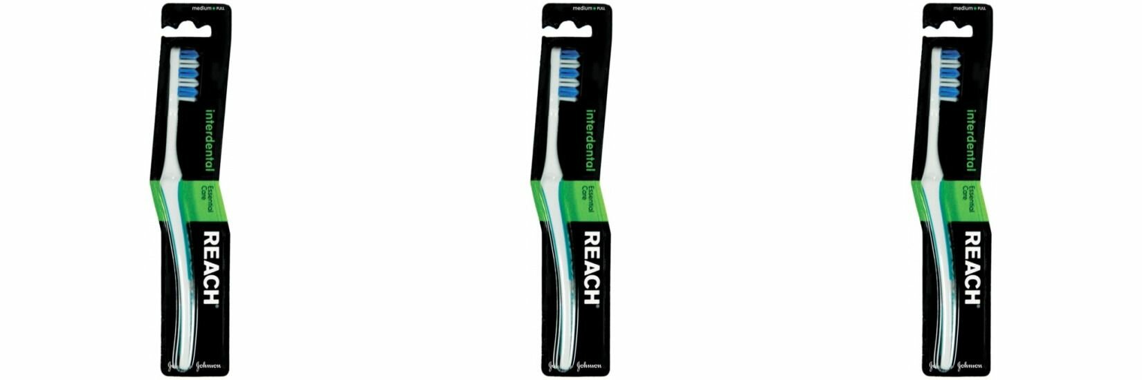 Reach Зубная щетка interdental, межзубная чистка, средней жесткости, 3 шт./