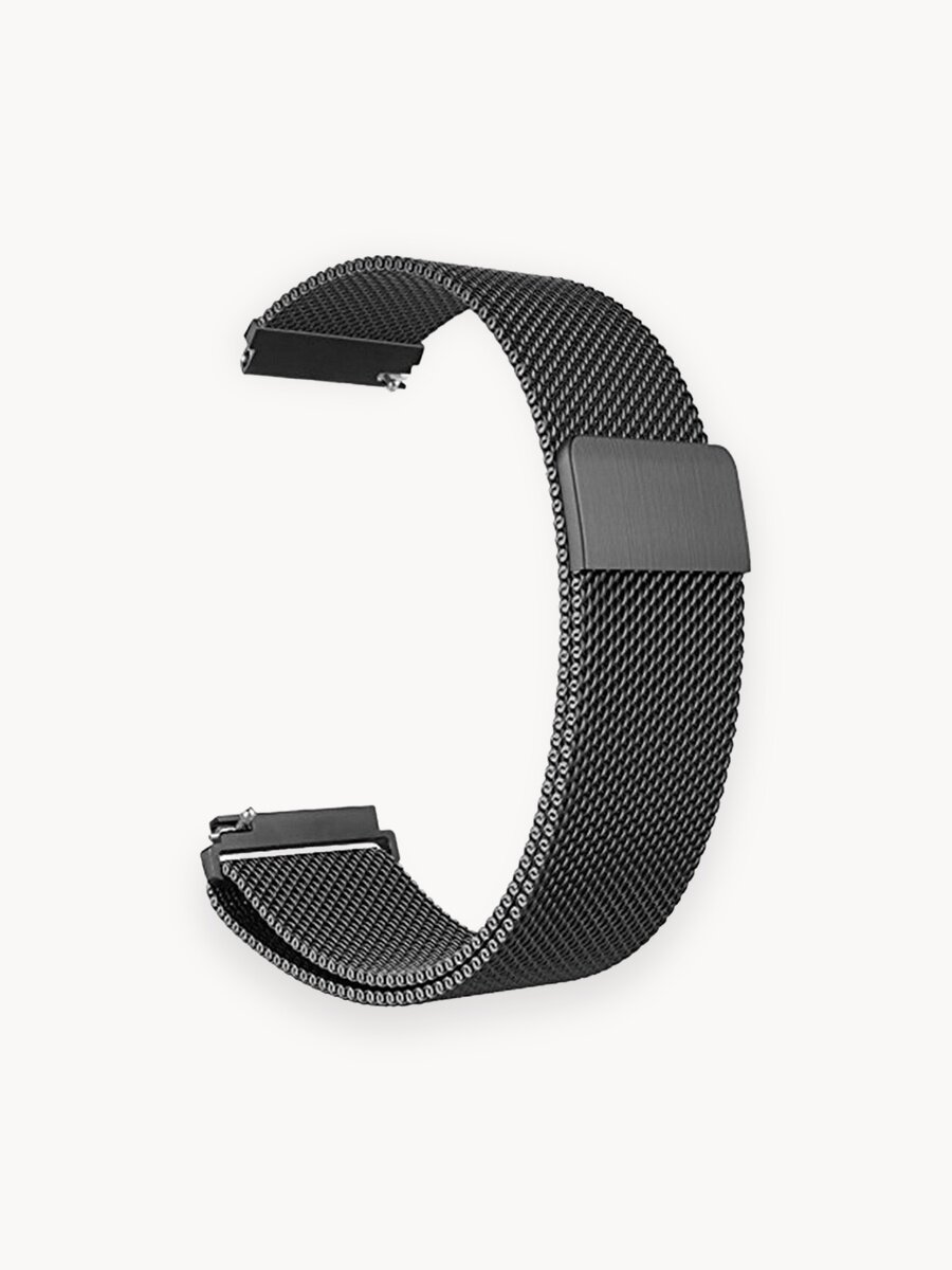 Универсальный металлический ремешок миланская петля 20 мм для часов Samsung Xiaomi Huawei Garmin черный