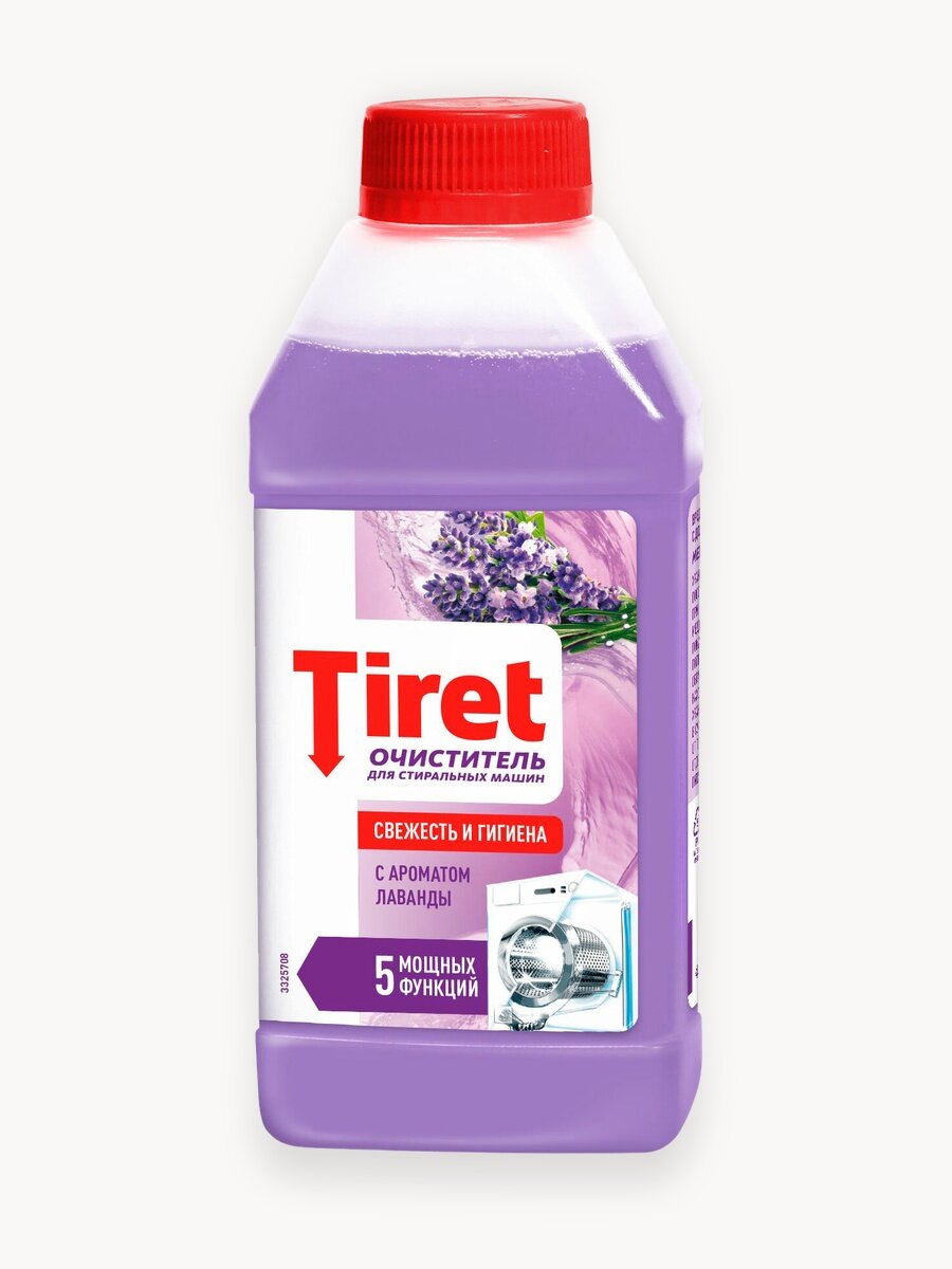 Очиститель для стиральных машин Tiret Лаванда от запаха, налета и накипи, 250 мл