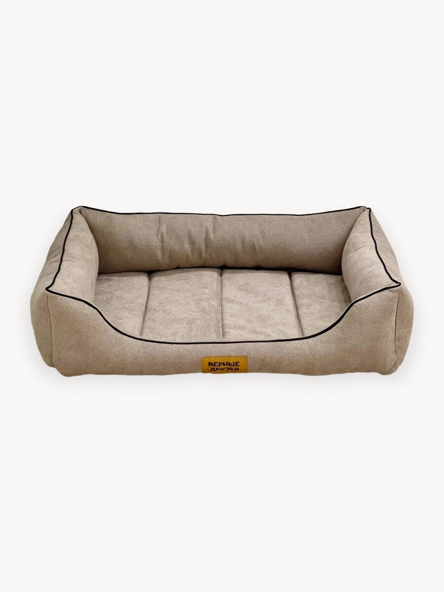 Лежанка GLG "Ника", для кошек и собак, с ортопедическим дном, кофейная, 55x45x15см