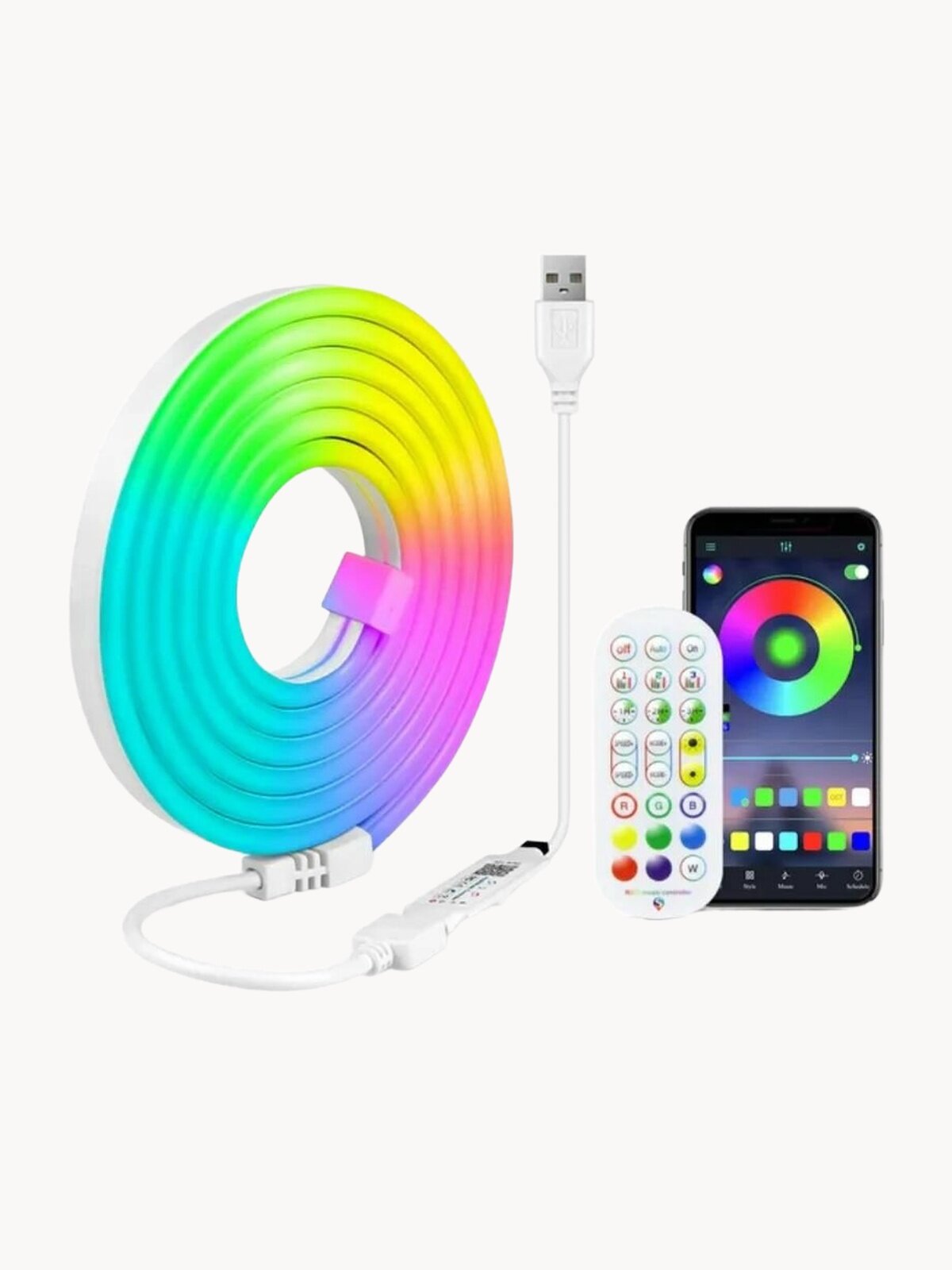 Гибкая светодиодная лента RGB, с Bluetooth, 5м
