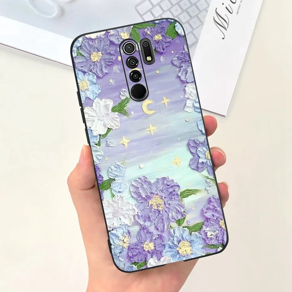 Для Xiaomi Redmi 9 Чехол Redmi 9 Prime Redmi 9 (Китай) Красивая девушка Цветок Бабочка Роспись Мягкий силиконовый желейный чехол для телефона