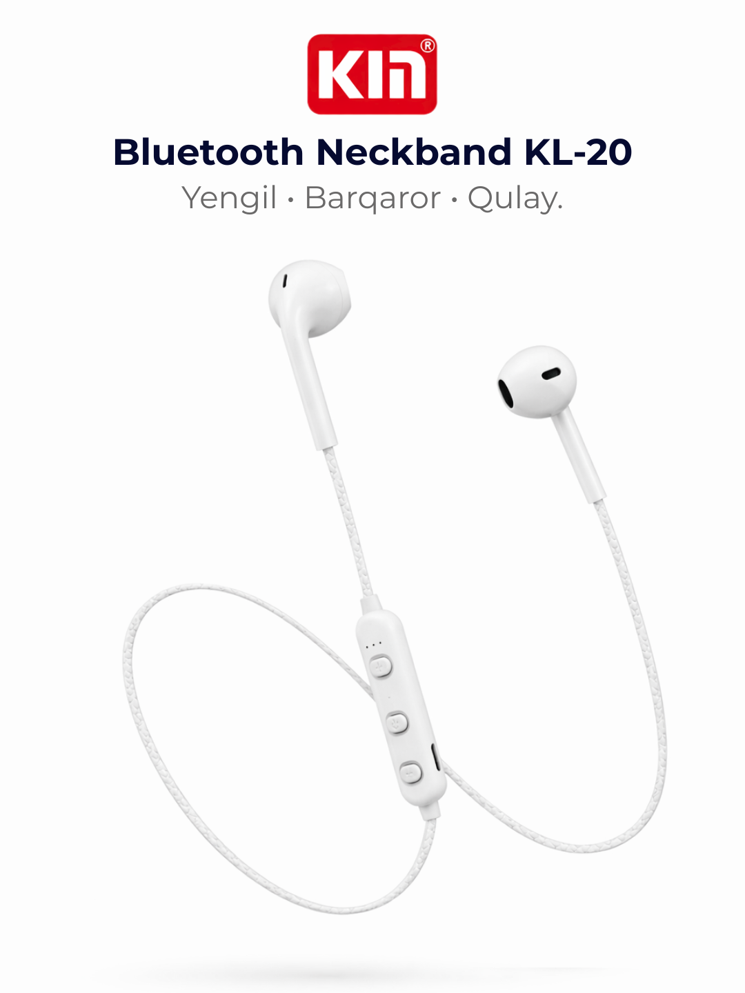 Беспроводные наушники KIN KL-20 с шейным ободком, Bluetooth 5.2, микрофон, 20 ч работы