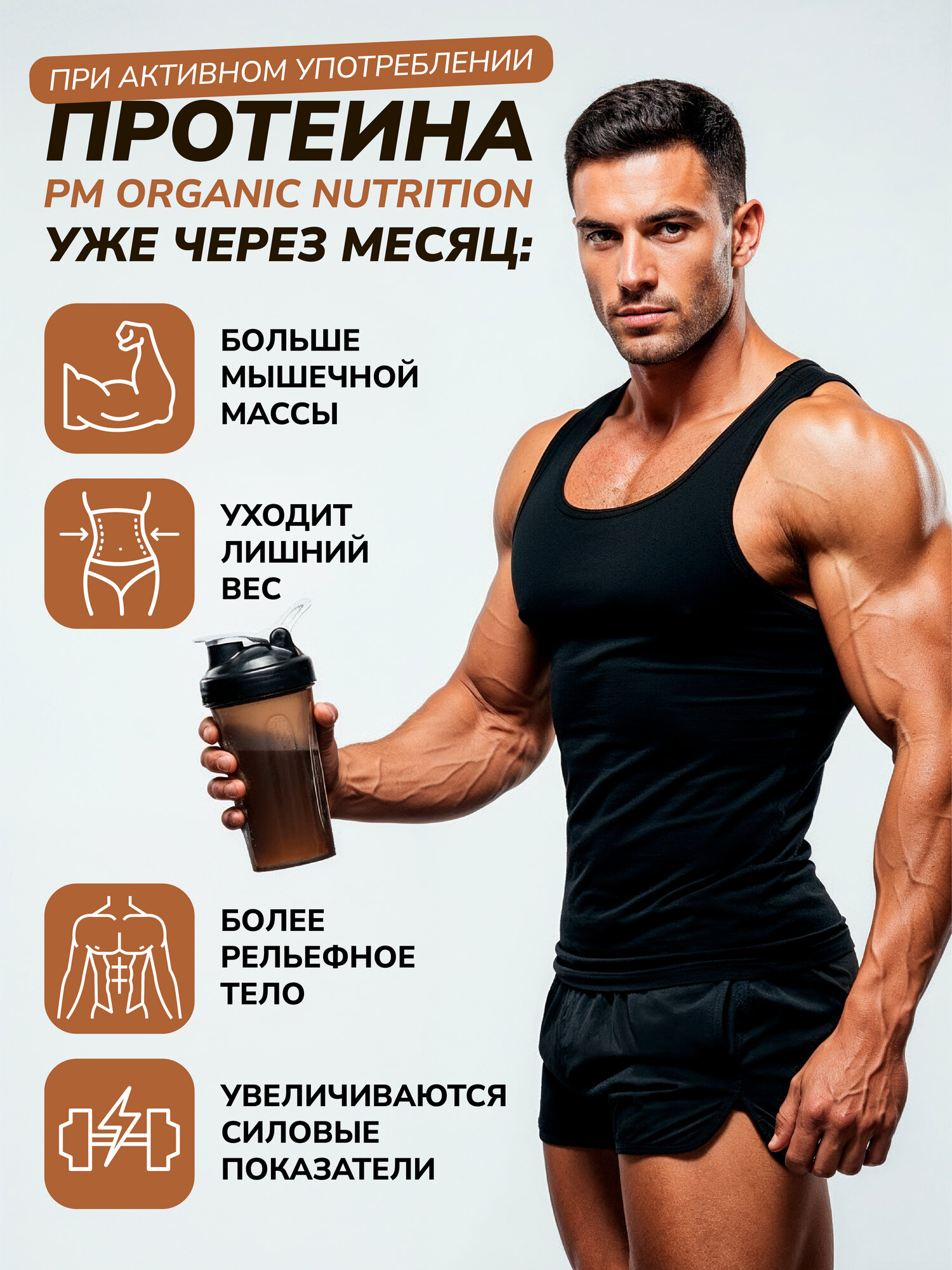 Протеин сывороточный 900 гр Мокачино Whey PM-organic nutrition — фото 1