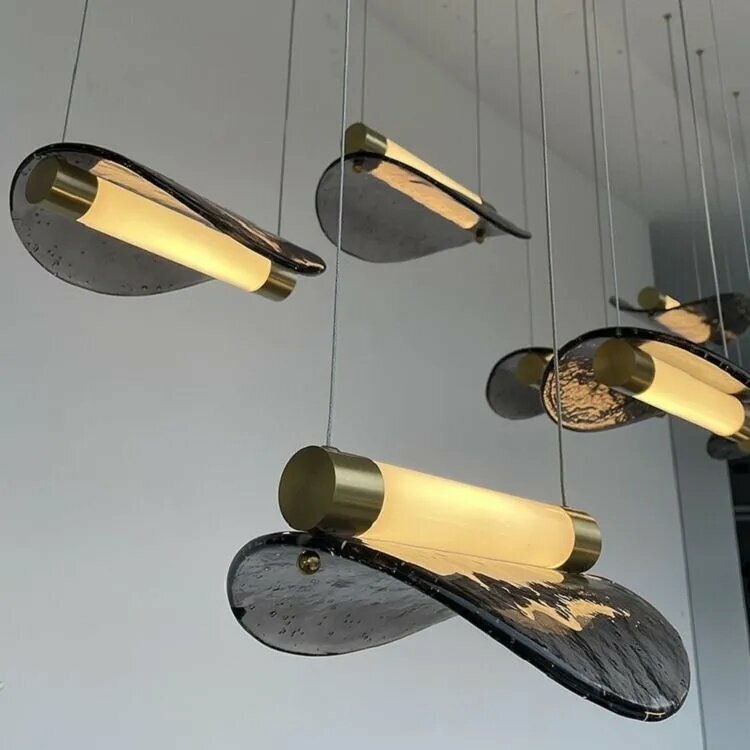 Люстра, LED, 10 Вт, стеклянная люстра со светодиодной подсветкой для столовой, кухни, гостиной и спальни — фото 1