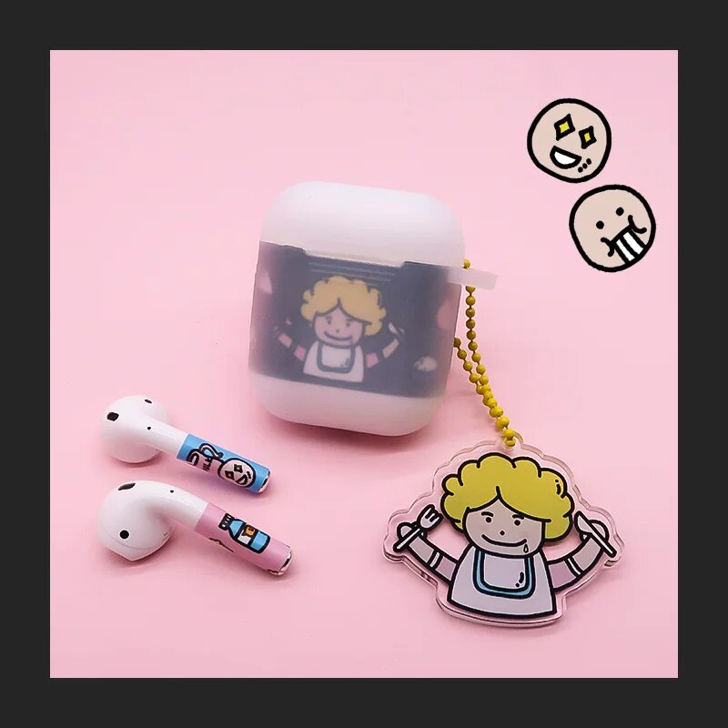 Набор наклеек 'Черный вкусный день' для AirPods 1/2 поколения