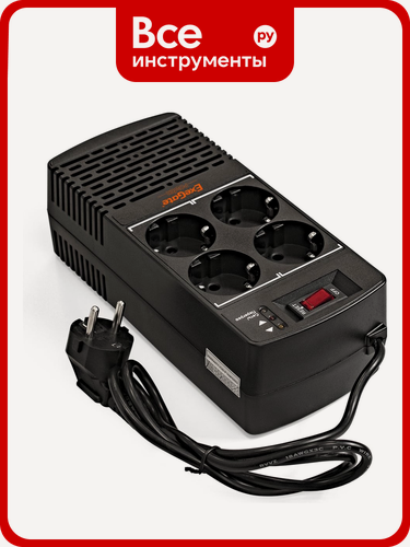 Изображение товара Стабилизатор ExeGate Power AD5000-1200 1200VA/600W, диапазон 150-280В, 4 евророзетки 285940 для коррекции напряжения