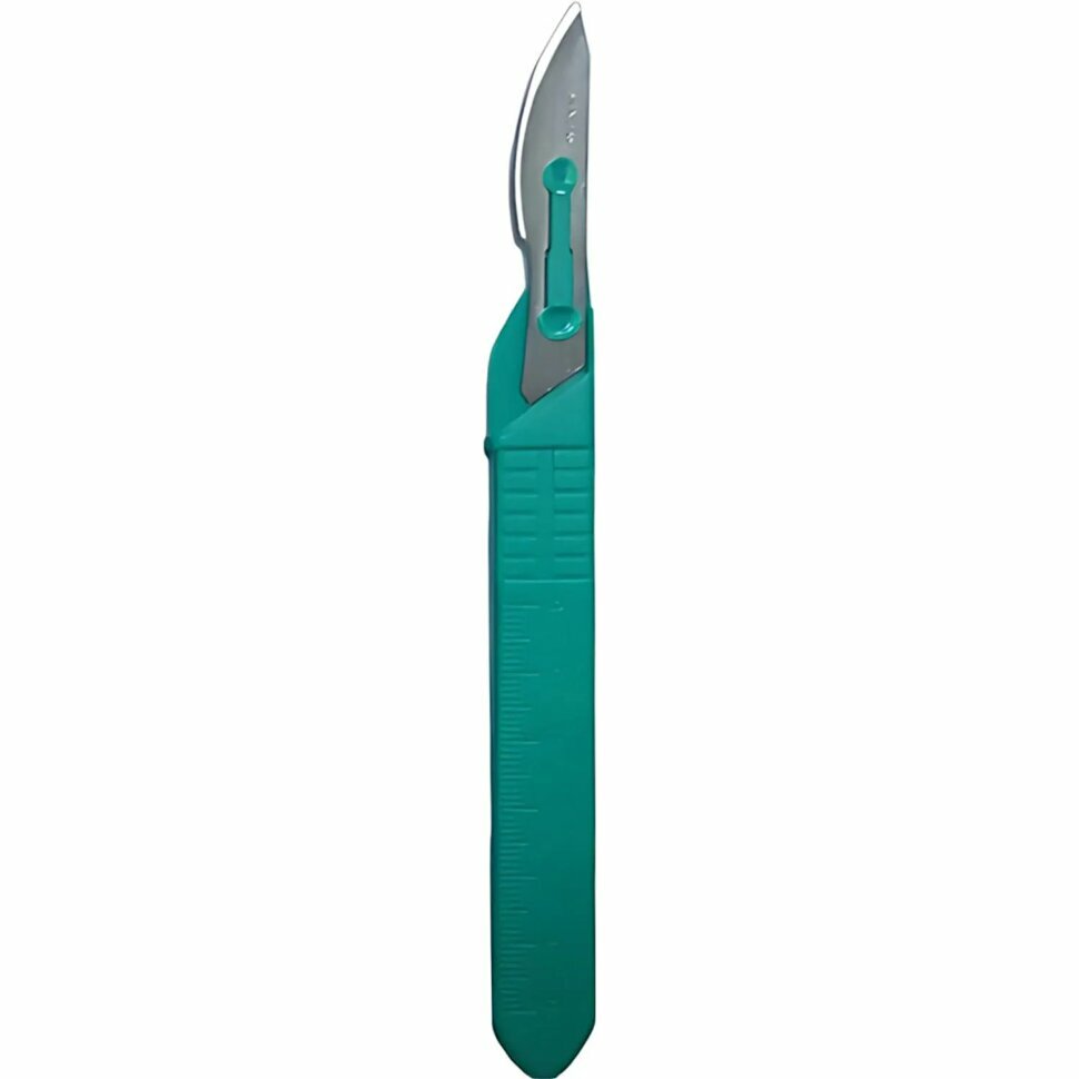 Скальпель хирург, однор, лезвие из нерж. стали р-24, RIBBEL 10шт/уп, 2371283