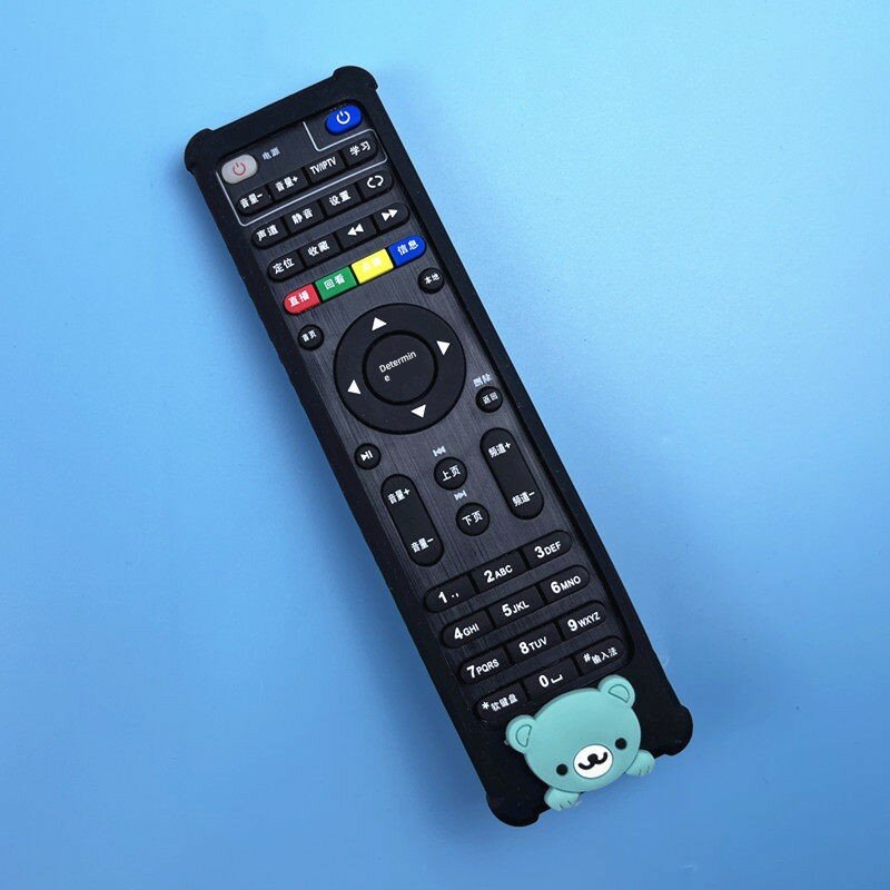 Силиконовый чехол для пульта ДУ IPTV, 17,5x4,5 см, черный с рисунком