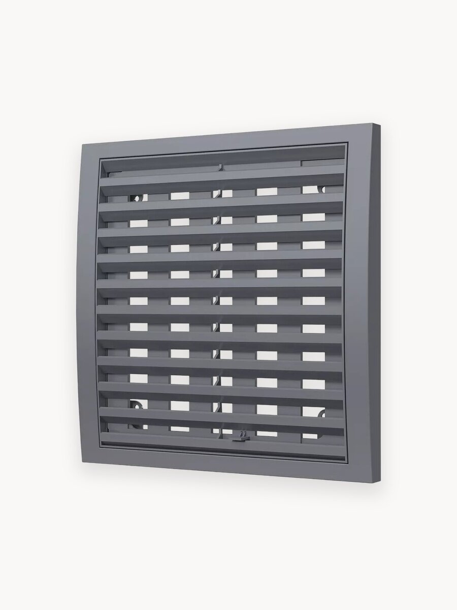 Решетка вентиляционная ERA 1515РРПН Gray, регулируемая, 150х150 мм ASA-пластик, серый