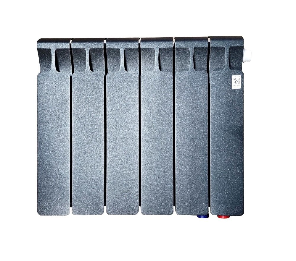 Радиатор биметаллический Rifar Monolit Ventil 350 06 секций Нижнее подключение правое (МVR) цвет антрацит