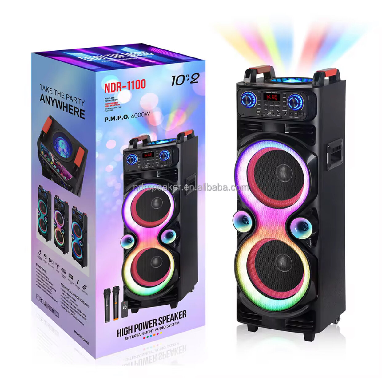 NDR - 1100, мультимедиа акустическая система, SUPER BASS, 8000 мАч, Праздничное настроение всегда с вами!