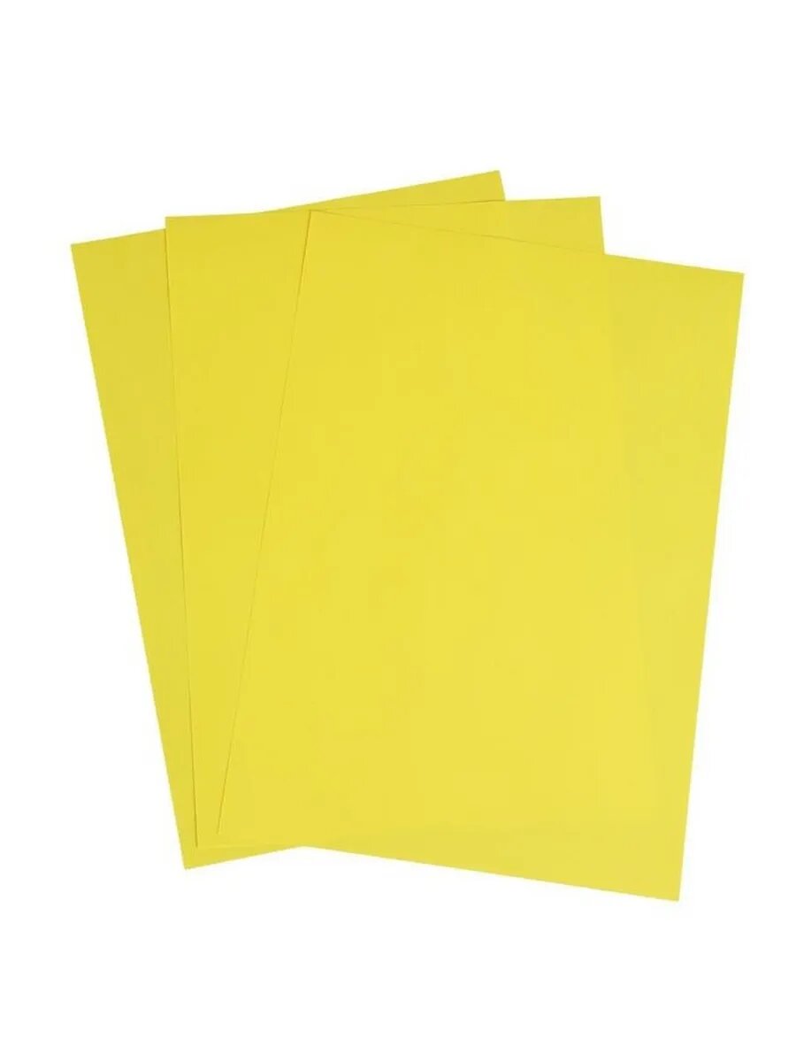 Яркая цветная бумага А4 100л, жёлтая