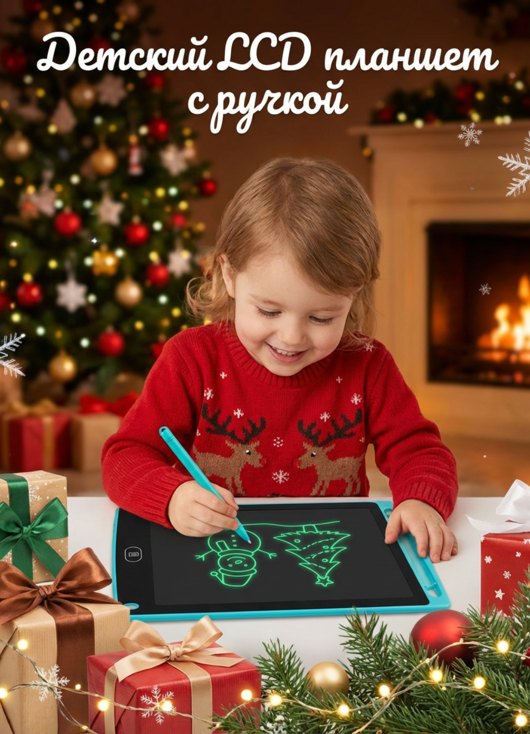 Графический ЖК-планшет для детей, для рисования, 8.5-дюймовый, цвет аквамариновый