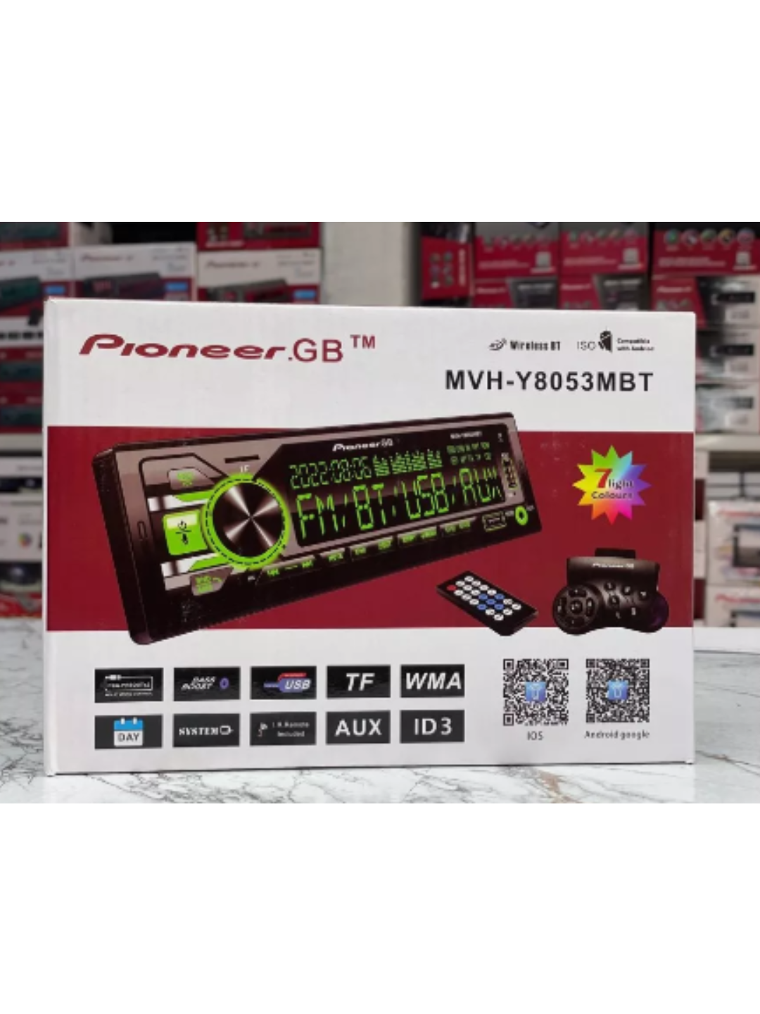 Автомагнитола Pioneer GB MVH-Y8053MBT, 1 Din, Bluetooth, USB, AUX — фото 1