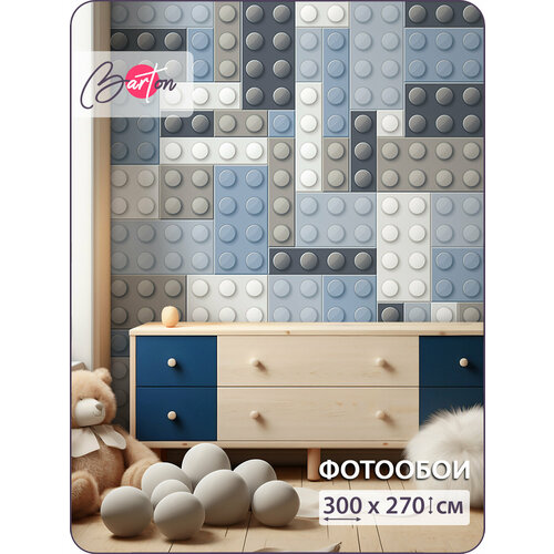 фото Фотообои на стену флизелиновые 3d детские лего 300х270 см bartonwall k230-c barton wallpapers