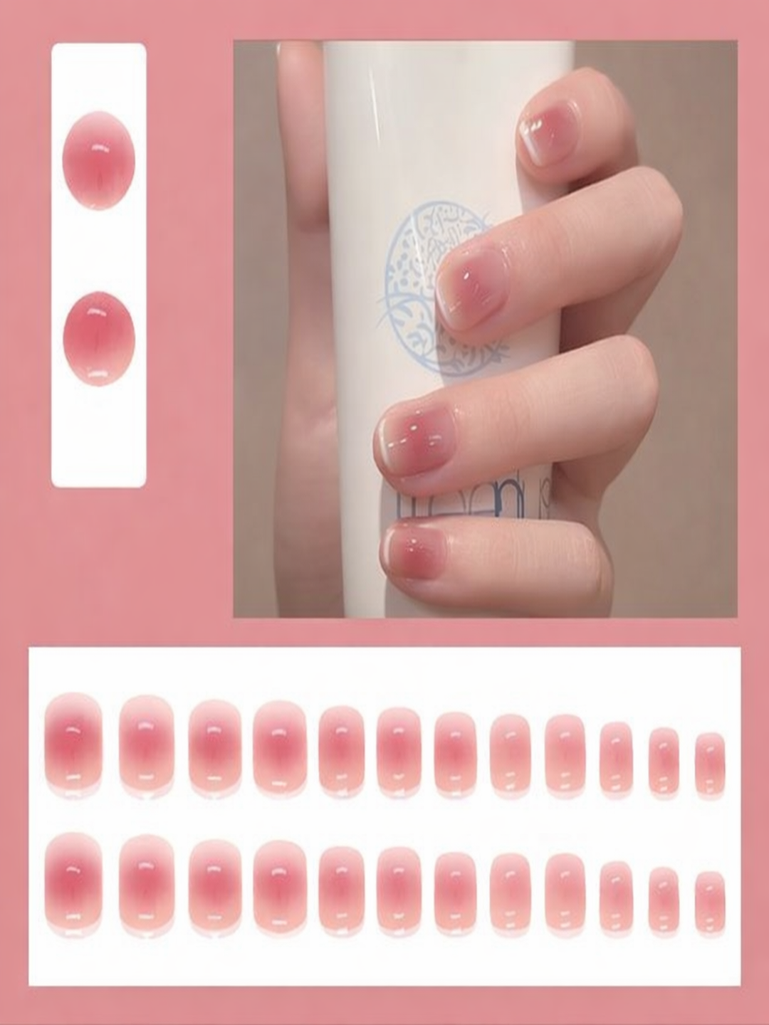 Накладные ногти с дизайном для быстрого и стильного маникюра.