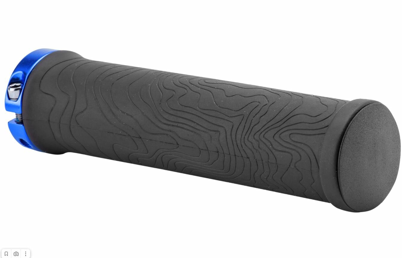 Грипсы XH-G213BL 130 мм чёрные, синие кольца, в инд. упаковке