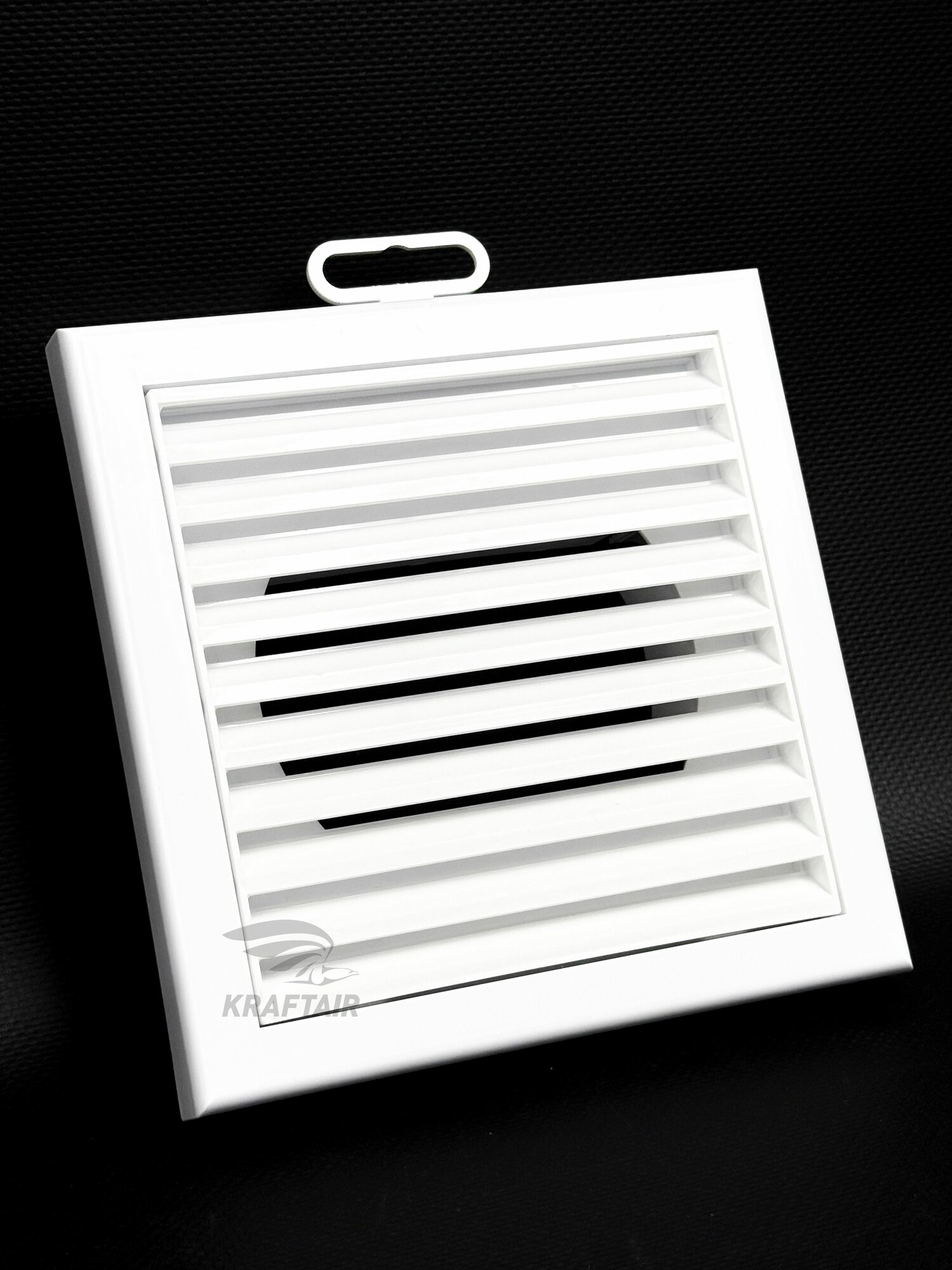 Решетка разъёмная вентиляционная 155х155 мм с фланцем 100/125мм, из белого ABS пластика