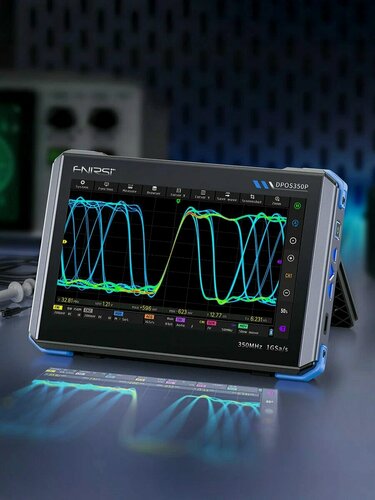 Изображение товара Двухканальный цифровой осциллограф FNIRSI DPOS350P (с интегрированными функциями генератора сигналов, анализатора спектра и частотной характеристики)