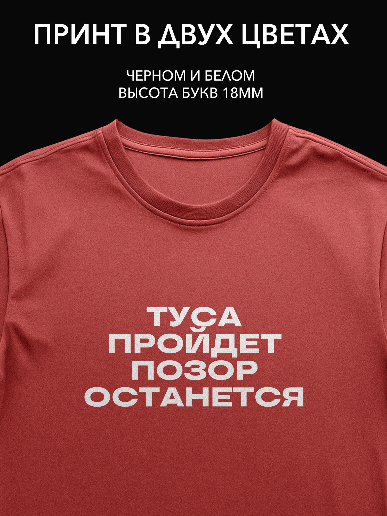 Термонаклейка "Туса пройдет, позор останется" для футболки и одежды